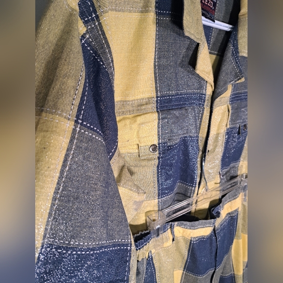 Veezo XL Yellow and Blue Plaid Shirt and Short Set - Picture 2 of 9